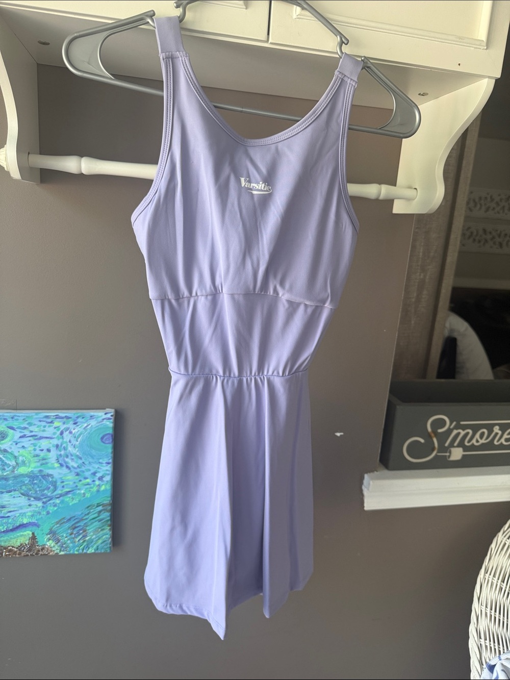 Varsity Light Lavender Athletic Dress with Scoop Neck